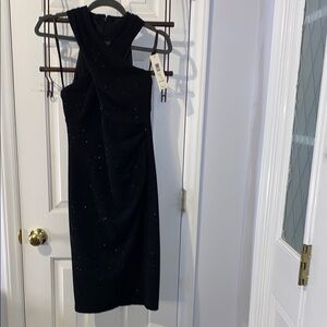 Eliza J NWT black dress, halter top, textured and sparkly mini dress